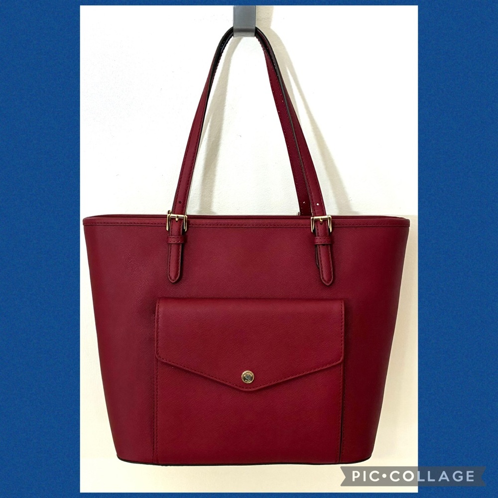 Michael Kors Jet Set Saffiano Leather Pocket Tote